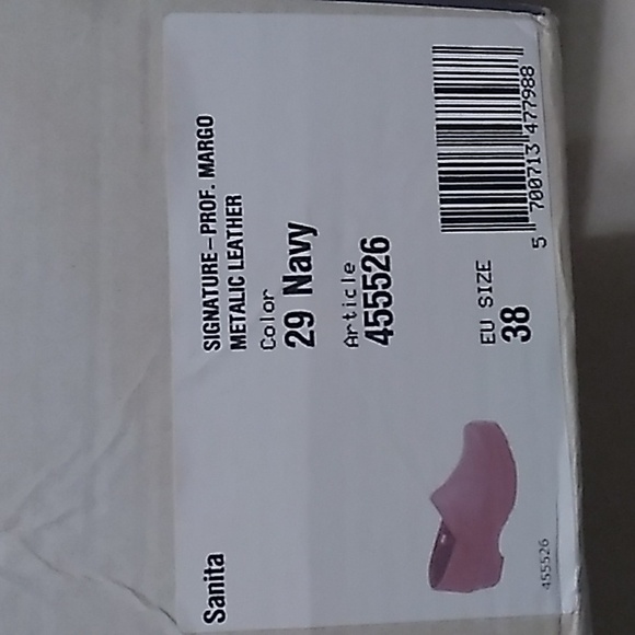 NIB Womens Sanita Signature leather metallic blue nursing shoes clogs size 38☄️ - Picture 2 of 11